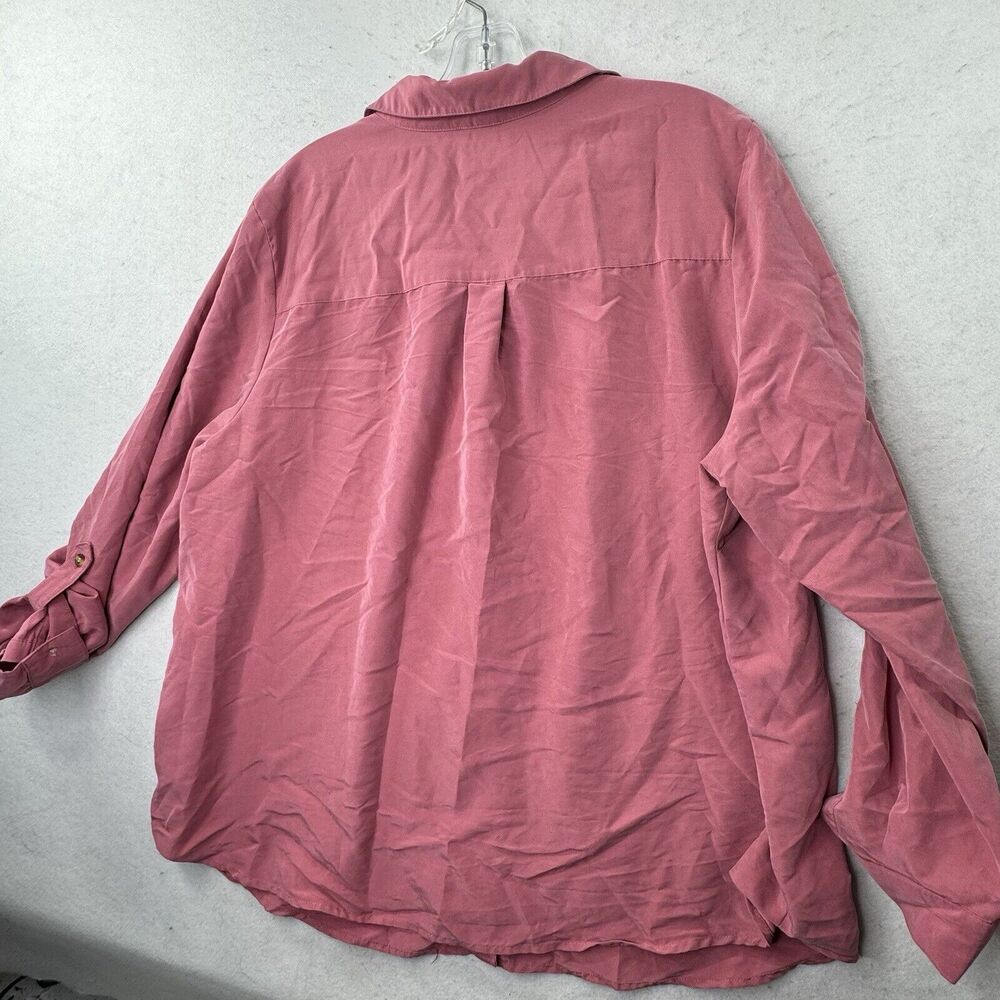Westport Modal Blend Womens Plus Size 2X Roll Tab Long Sleeve Button Up Top - Picture 10 of 12